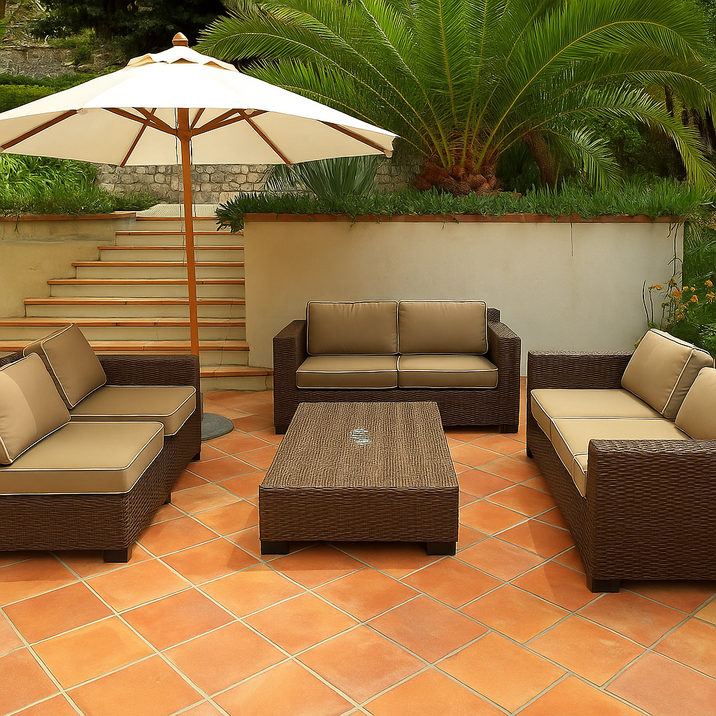 Mediterranean Retreat Rattan Lounge Set