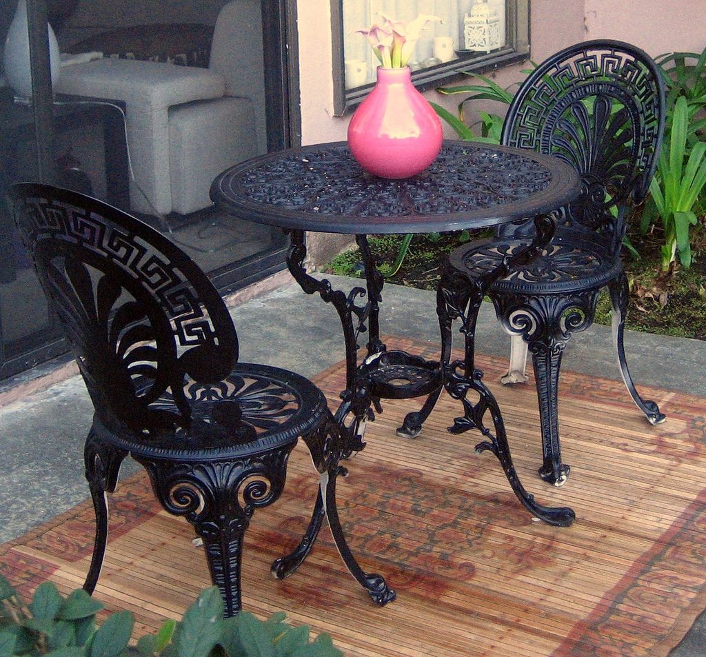Classic Black Cast Iron Bistro Set