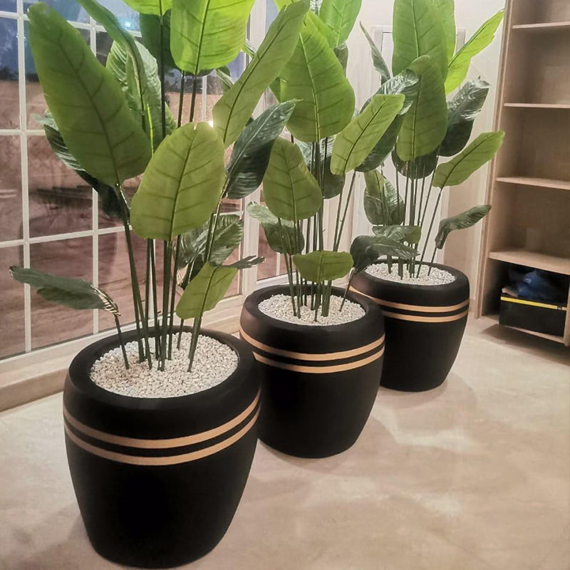 Luxury Matte Black Fiber Planter