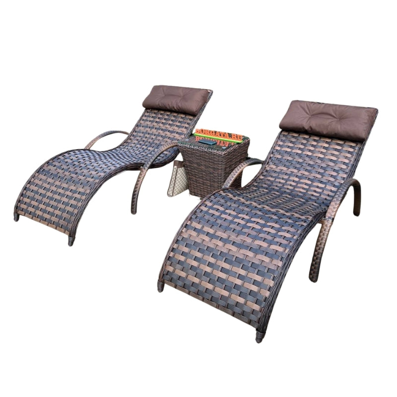 Rattan  Lounger Single
