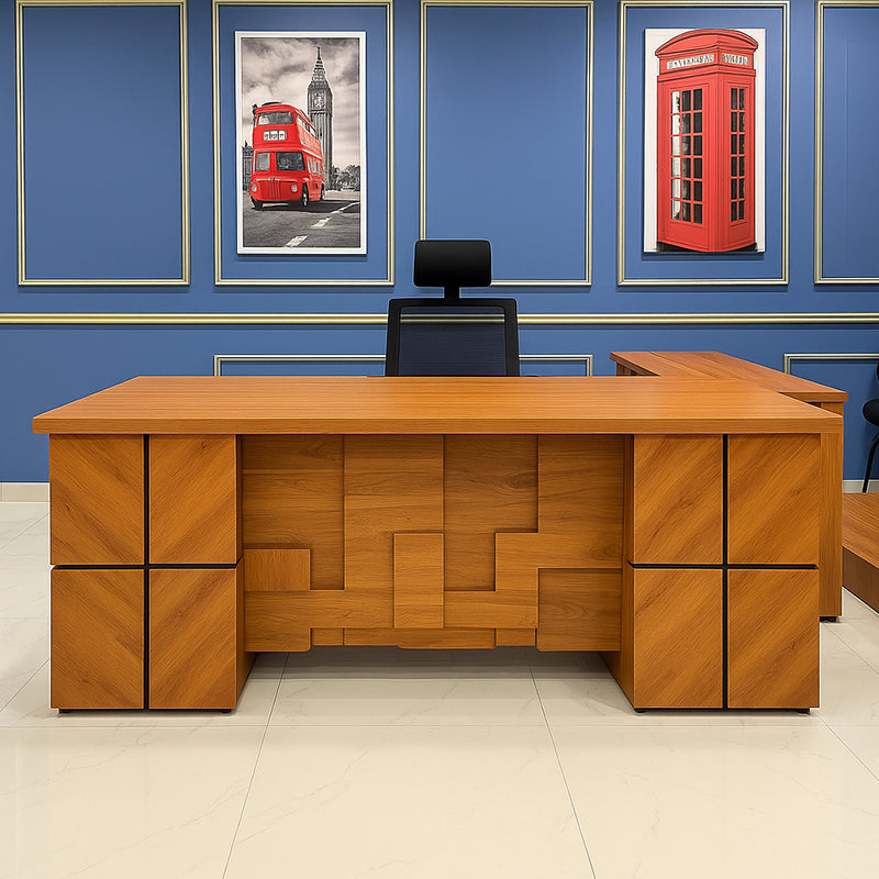 Geometric Executive Wooden Office Desk